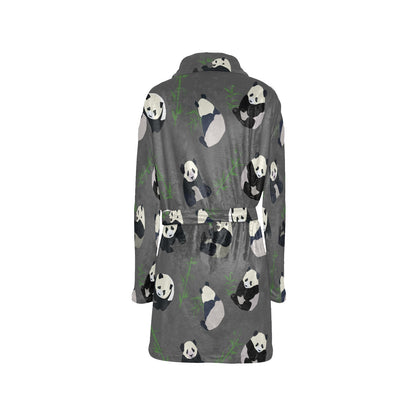 Panda Pattern Print Design A06 Women's Fleece Robe