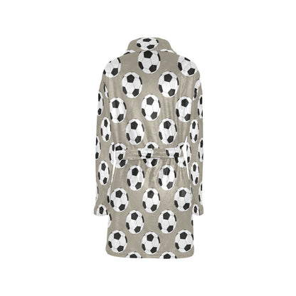 Soccer Ball Print Design LKS302 Women's Fleece Robe