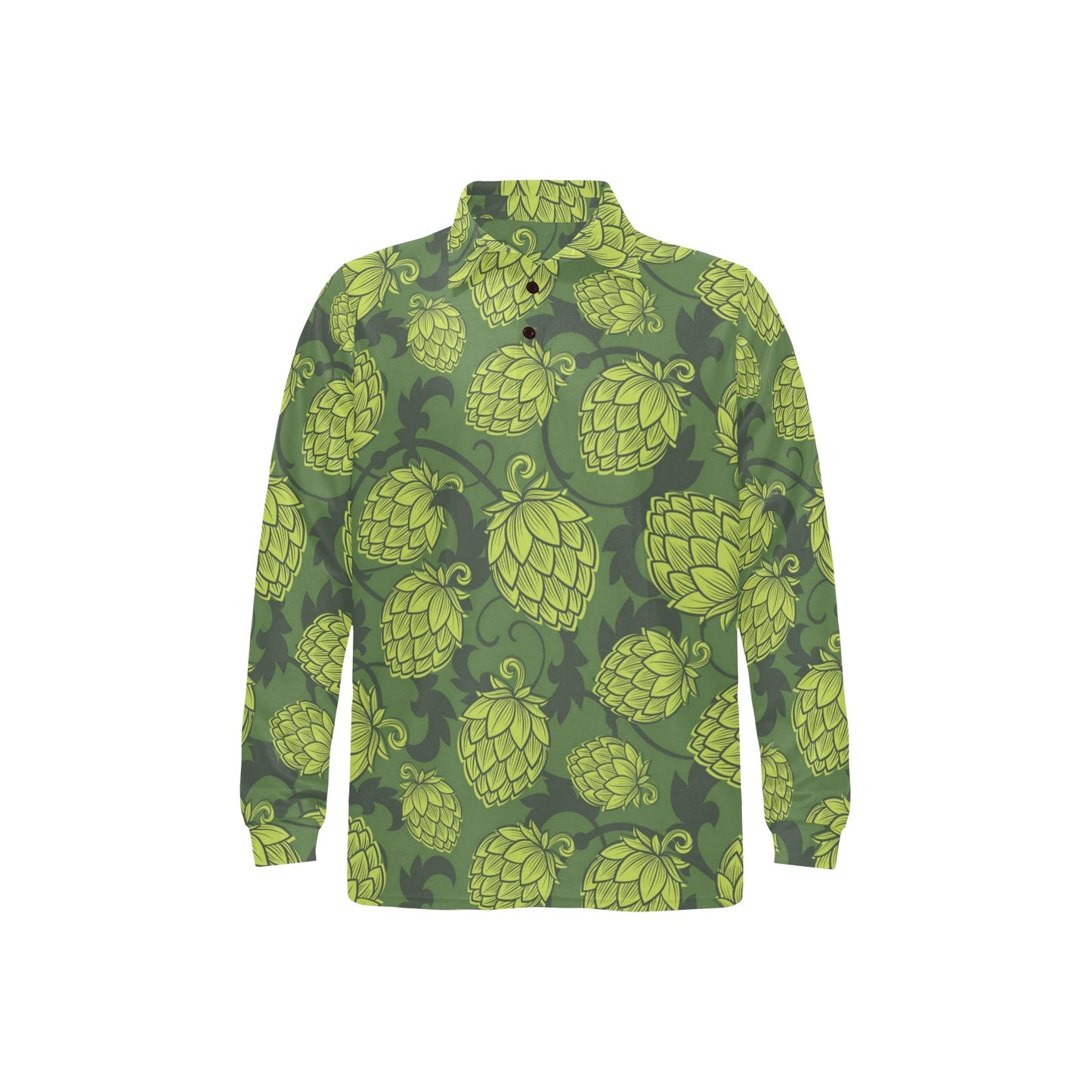 Hope Pattern Print Design 02 Long Sleeve Polo Shirt For Men's