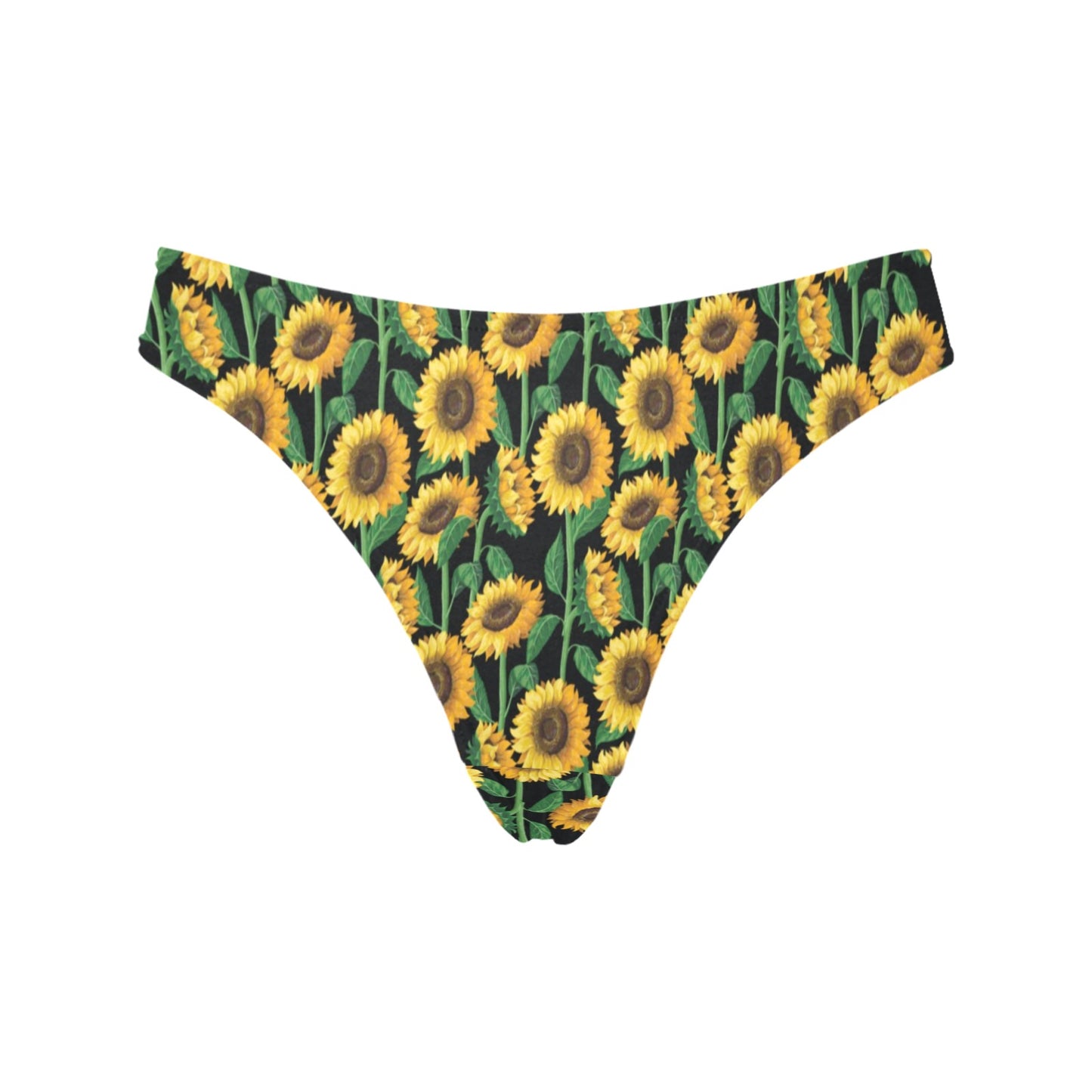 Sunflower Realistic Print Pattern Women's Thongs