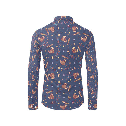 Taurus Print Design LKS304 Men's Long Sleeve Dress Shirt