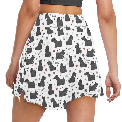 Scottish Terriers Print Design LKS3015 17" Golf & Pickleball Skort with Pockets