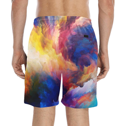 Vortex Twist Swirl Water Color Design Men's Swim Trunks Beach Shorts