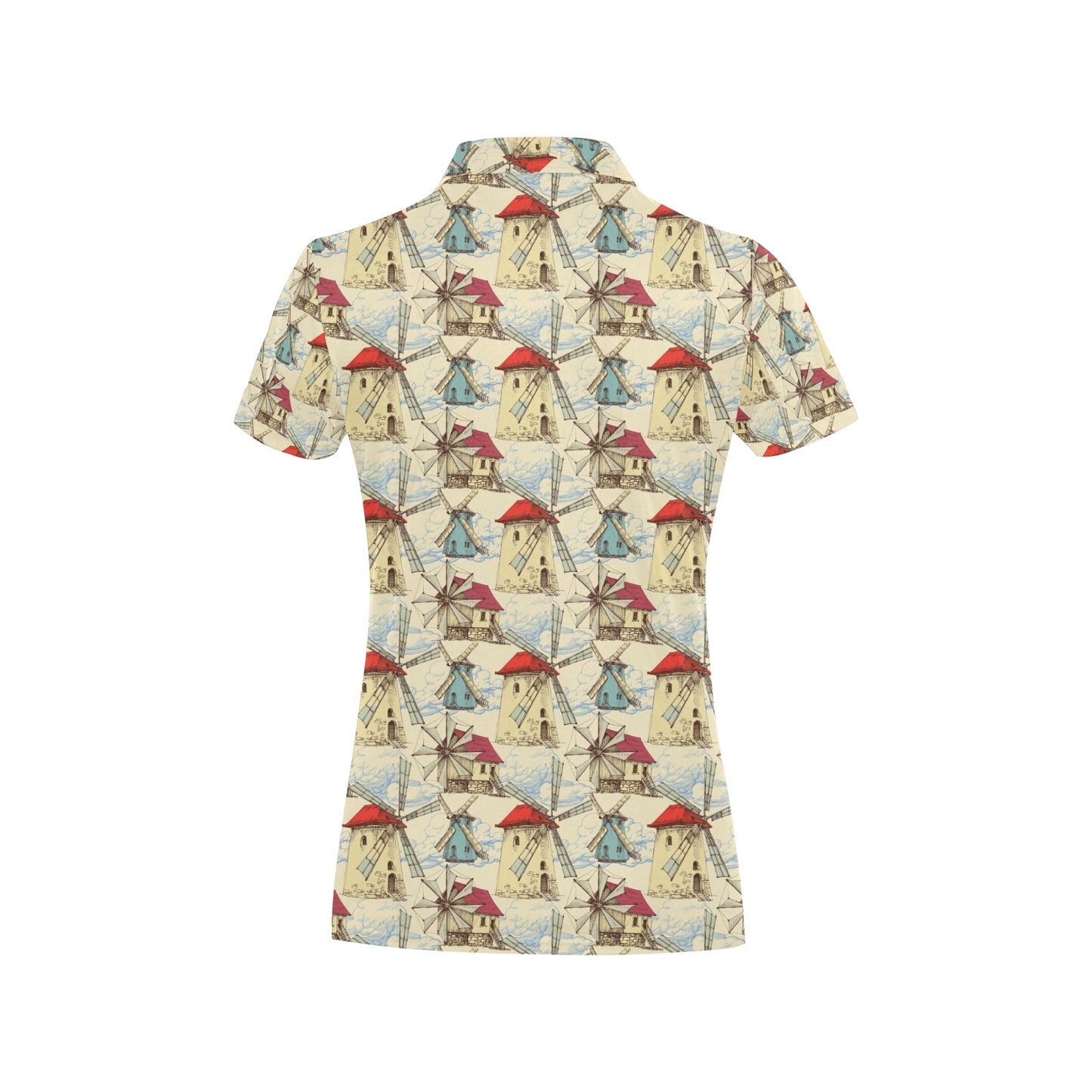 Windmill Pattern Print Design 01 Women's Polo Shirt