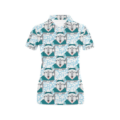 Alaskan Malamute Pattern Print Design 01 Women's Polo Shirt