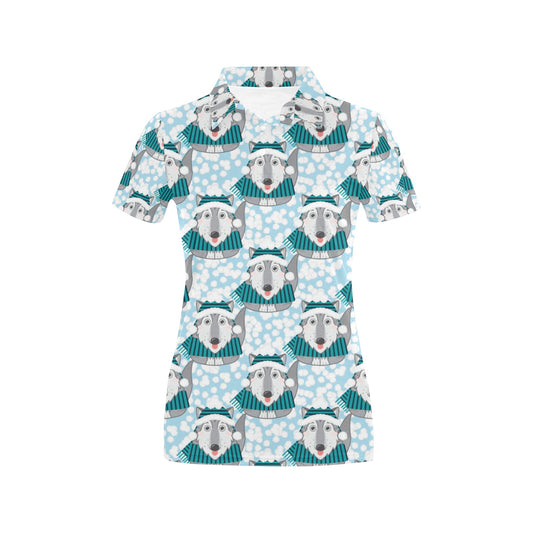 Alaskan Malamute Pattern Print Design 01 Women's Polo Shirt