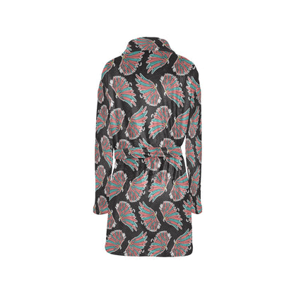 Angel Wings Pattern Print Design 05 Women's Fleece Robe