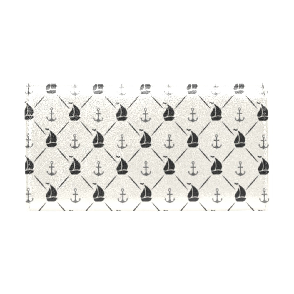 Sailboat Print Design LKS302 Women's Trifold Wallet