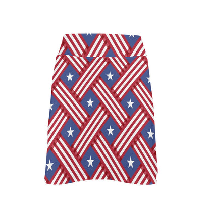 American flag Pattern 17" Golf & Pickleball Skort with Pockets