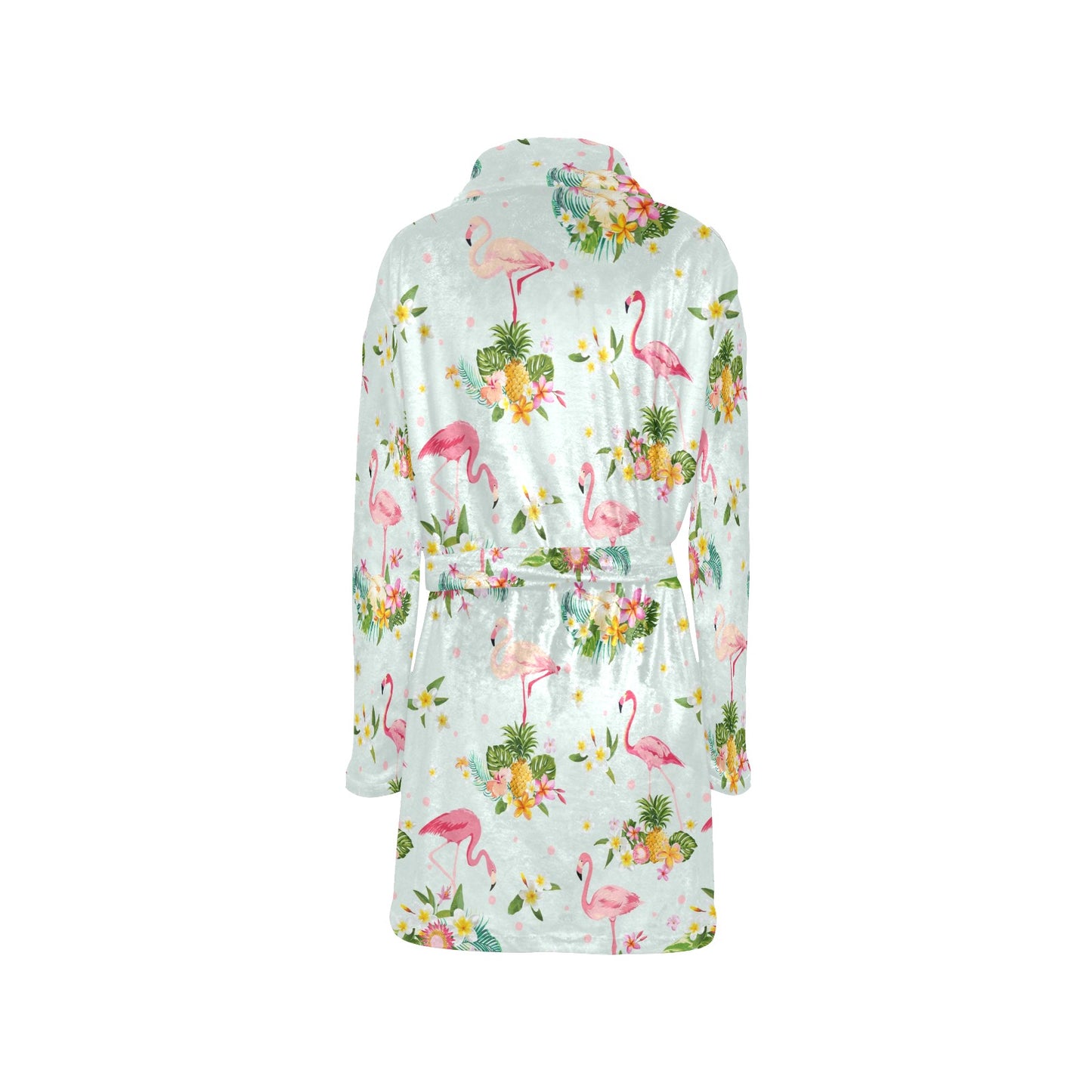 Flamingo Sweet Pattern Women's Fleece Robe
