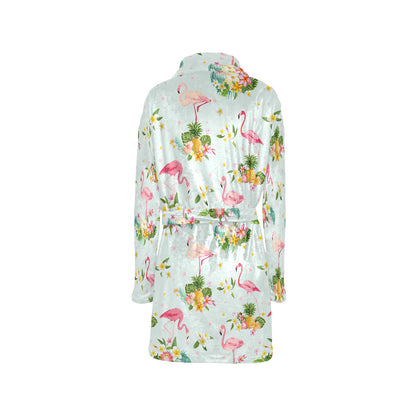 Flamingo Sweet Pattern Women's Fleece Robe