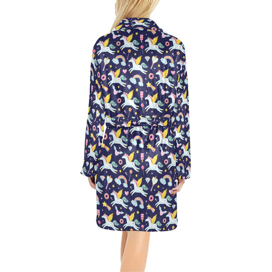 Pegasus Pattern Print Design 05 Women's Fleece Robe
