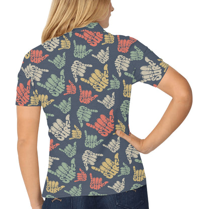 Surf Hand sign Women's Polo Shirt