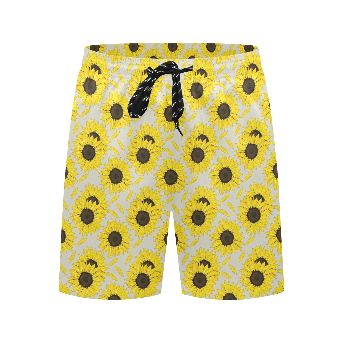 Sunflower Print Design LKS309 Men's Swim Trunks Beach Shorts