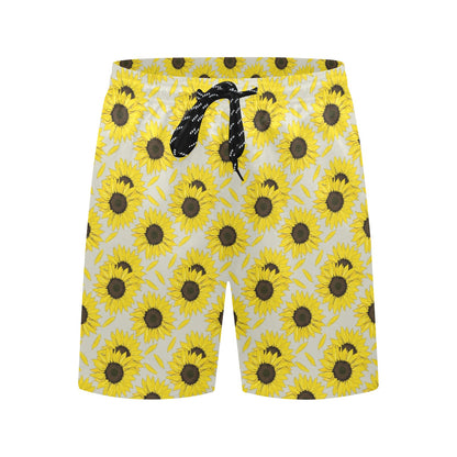 Sunflower Print Design LKS309 Men's Swim Trunks Beach Shorts