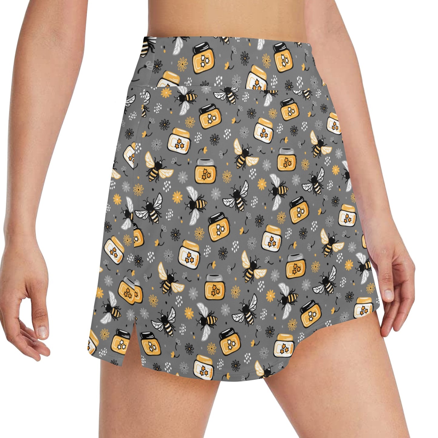 Honey Bee Print Design LKS301 Women's Golf Skirt with Pocket