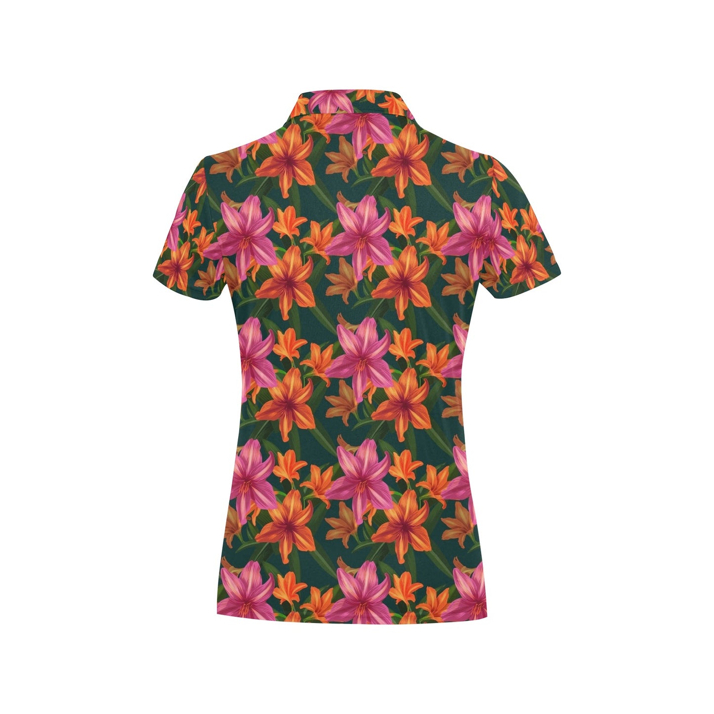 Amaryllis Pattern Print Design AL01 Women's Polo Shirt