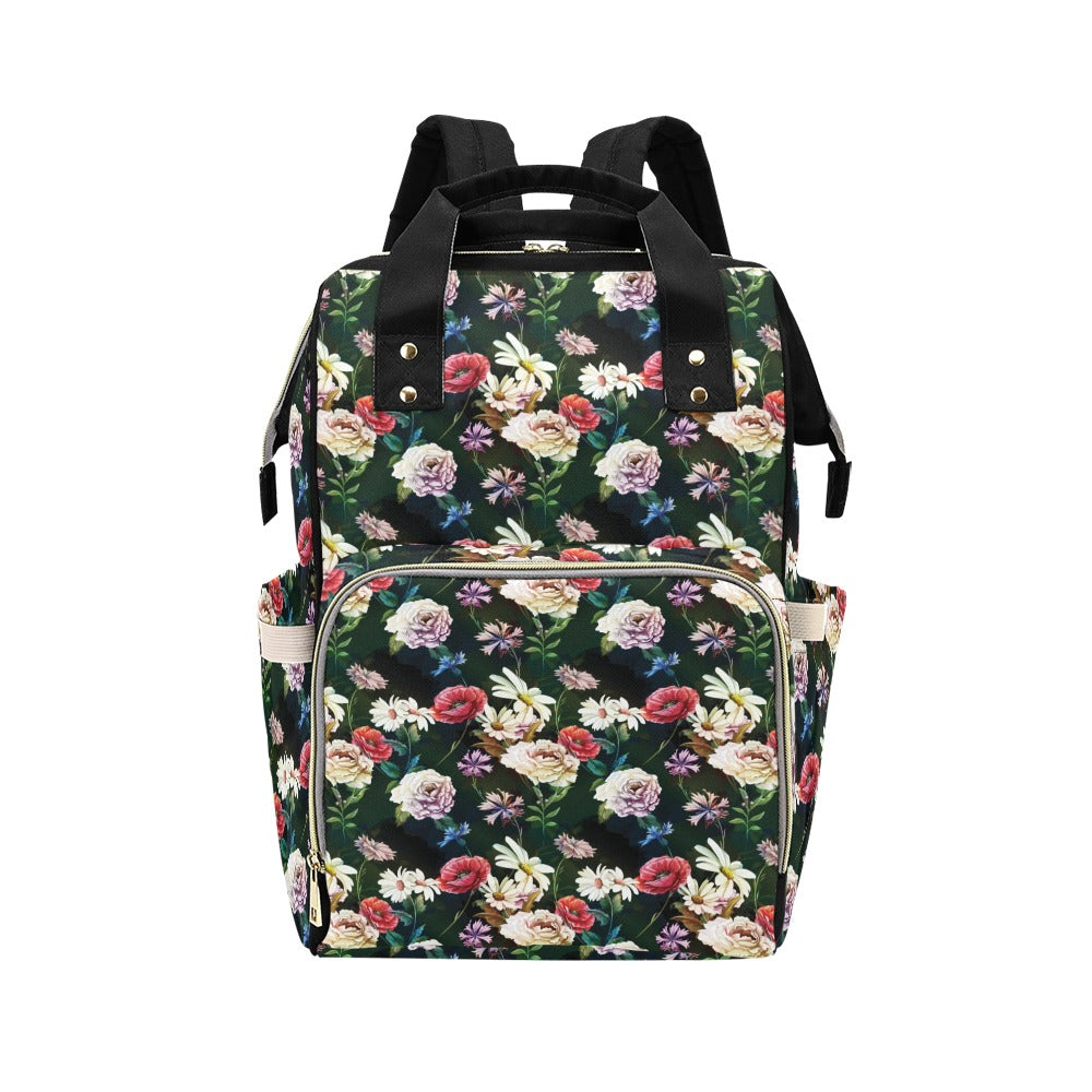 Summer Floral Print Design LKS303 Diaper Bag Backpack
