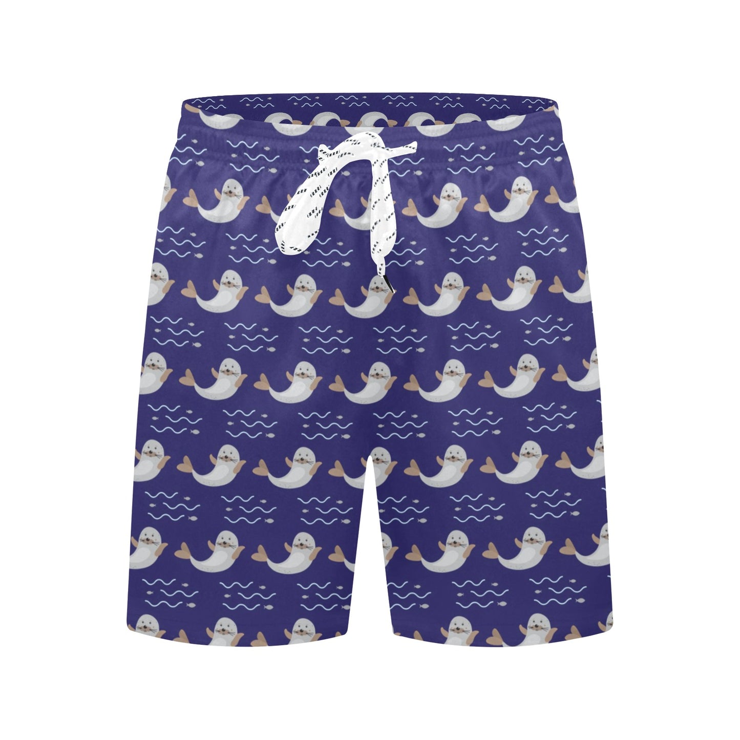 Sea Lion Print Design LKS404 Men's Swim Trunks Beach Shorts
