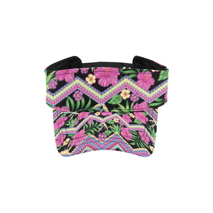 Hibiscus Pink Zigzag Line Pattern Design LKS307 Unisex Sun Visor