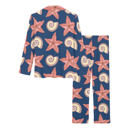 Starfish Pattern Print Design 03 Women's Long Pajama Set