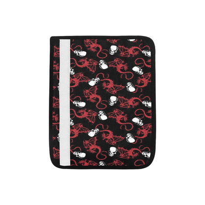 Skull With Red Dragon Print Design LKS304 Car Seat Belt Cover
