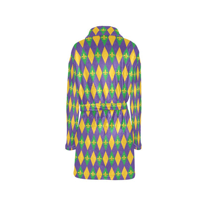 Mardi Gras Pattern Print Design 05 Women's Fleece Robe