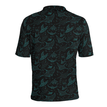Manta Ray Print Design LKS402 Men Polo Shirt
