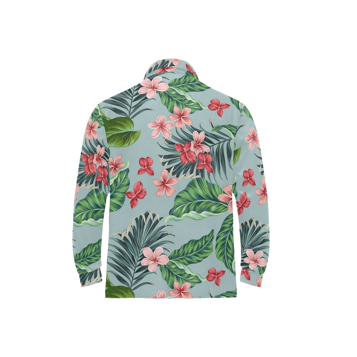 Plumeria Pattern Print Design PM027 Long Sleeve Polo Shirt For Men's