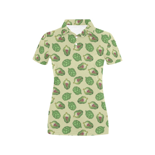 Artichoke Pattern Print Design 03 Women's Polo Shirt