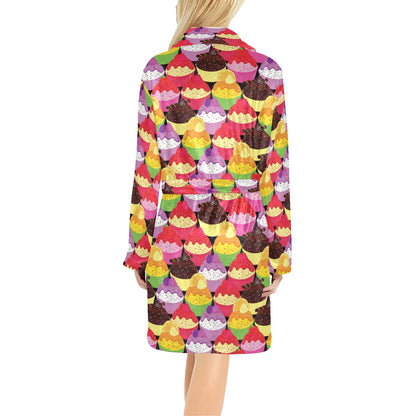 Cupcake Pattern Print Design CP02 Women's Fleece Robe