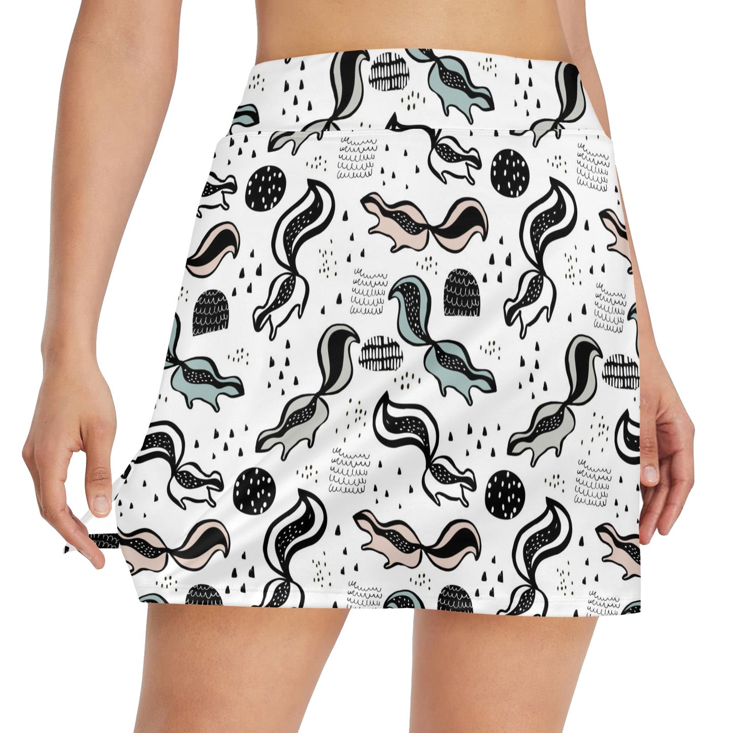 Skunk Print Design LKS303 17" Golf & Pickleball Skort with Pockets