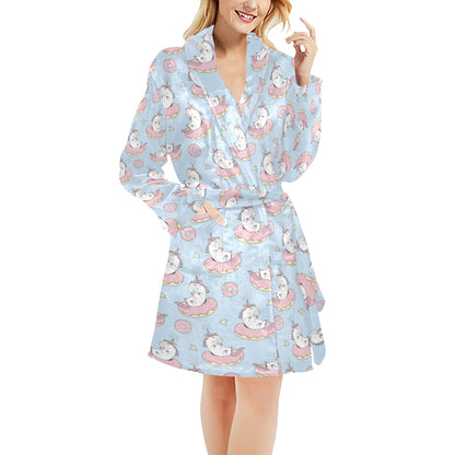 Unicorn Print Design LKS303 Women's Fleece Robe