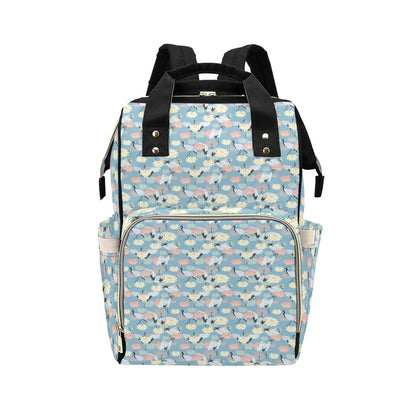 Water Lily Print Design LKS304 Diaper Bag Backpack