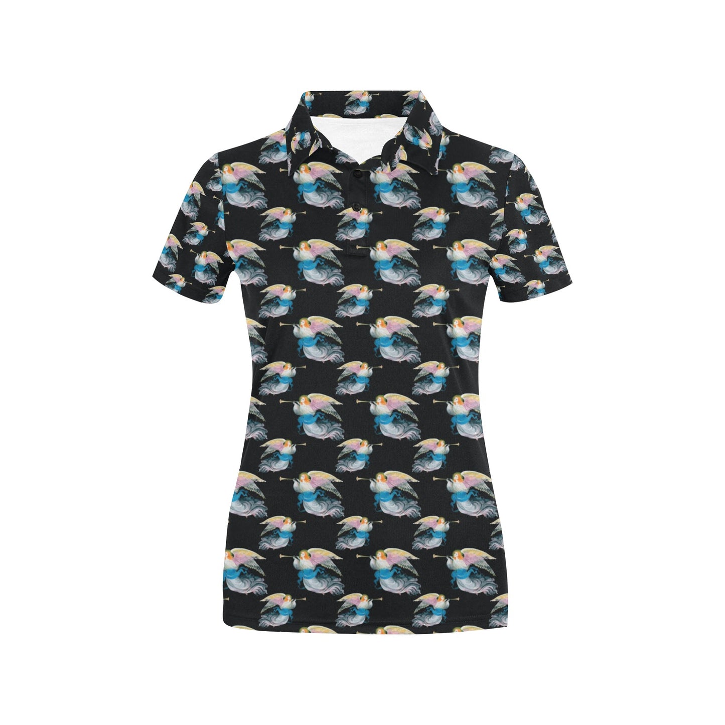 Angel with Wings Beautiful Design Print Women's Polo Shirt