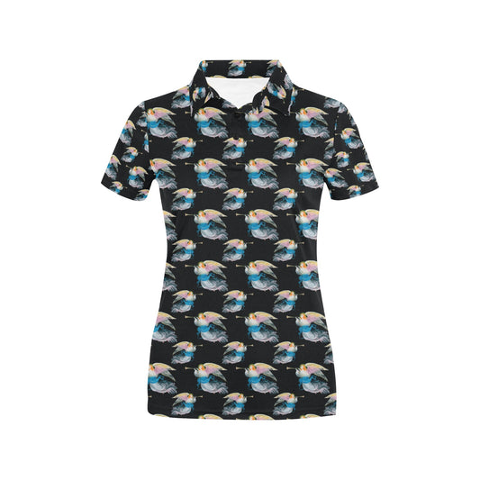 Angel with Wings Beautiful Design Print Women's Polo Shirt