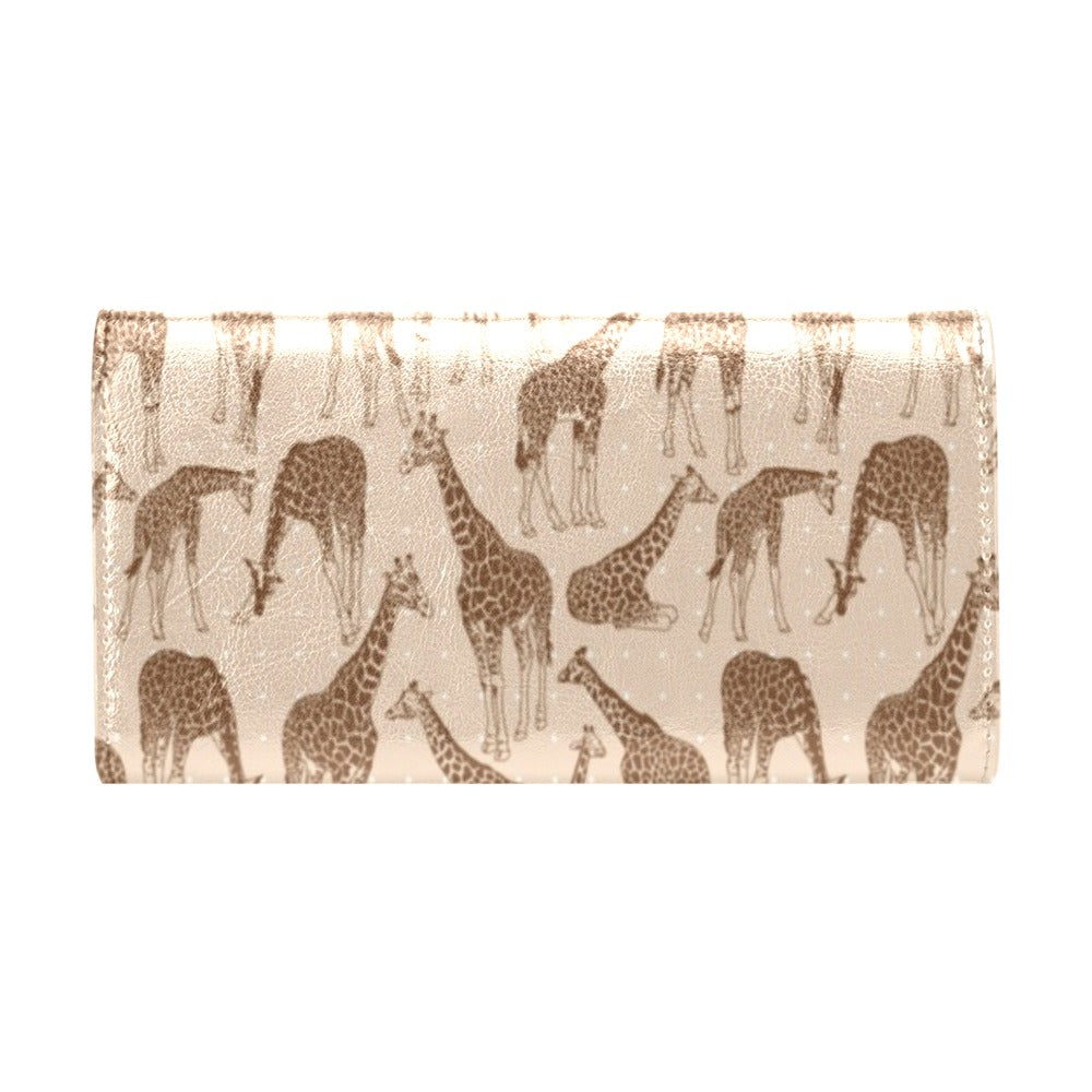 Giraffe Pattern Design Print Women's Trifold Wallet