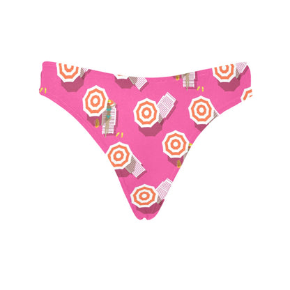 Beach Top View Umbrella Theme Women's Thongs