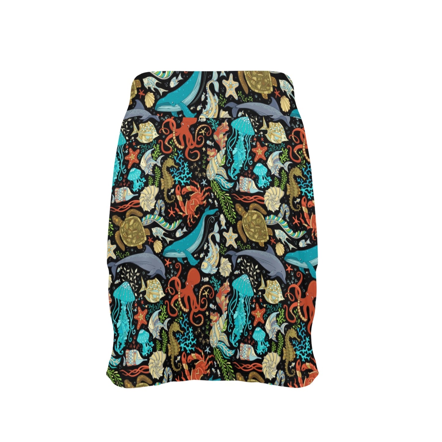 Underwater Animal Print Design LKS301 17" Golf & Pickleball Skort with Pockets