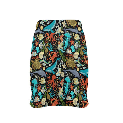 Underwater Animal Print Design LKS301 17" Golf & Pickleball Skort with Pockets