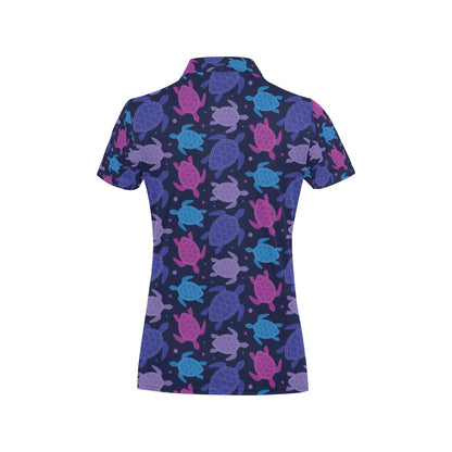 Sea Turtle Print Design LKS309 Women's Polo Shirt