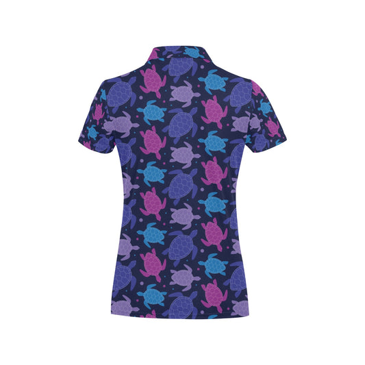 Sea Turtle Print Design LKS309 Women's Polo Shirt