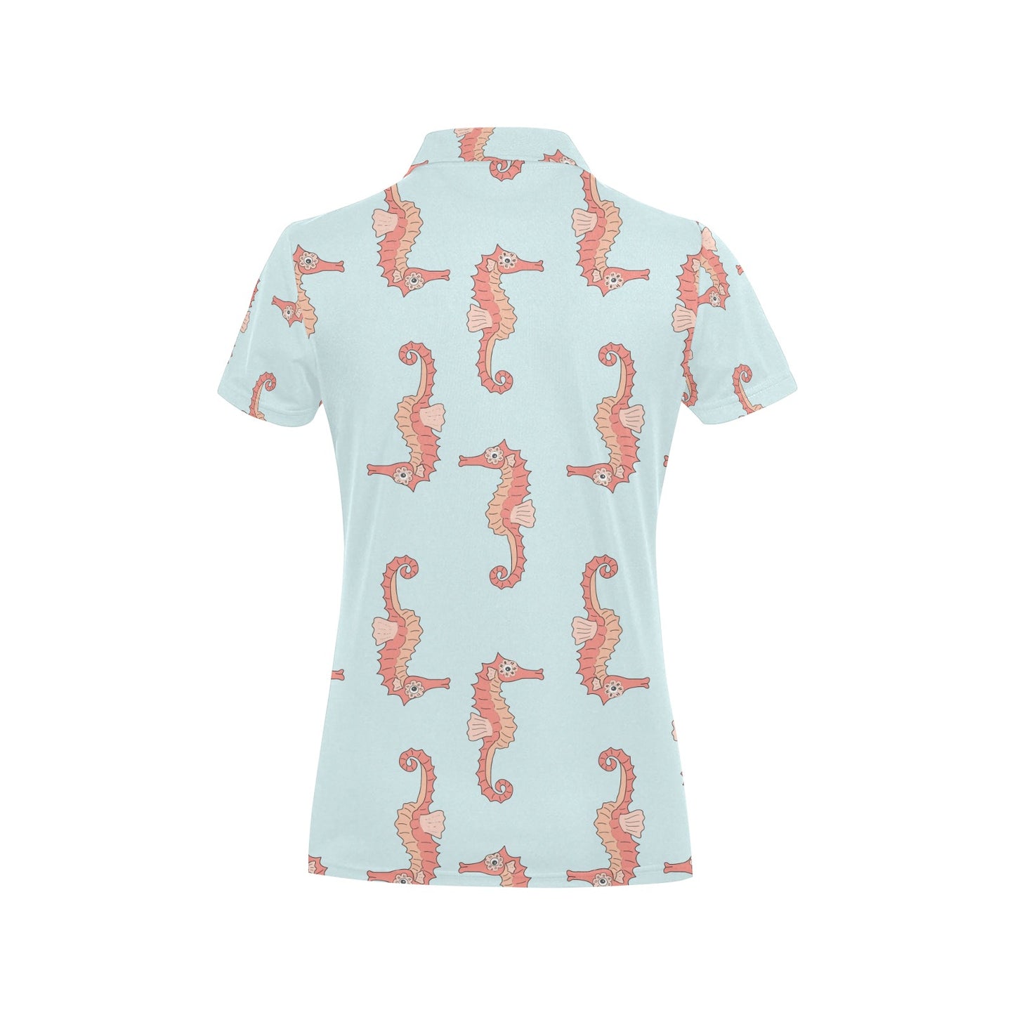 SeaHorse Pattern Print Design 01 Women's Polo Shirt