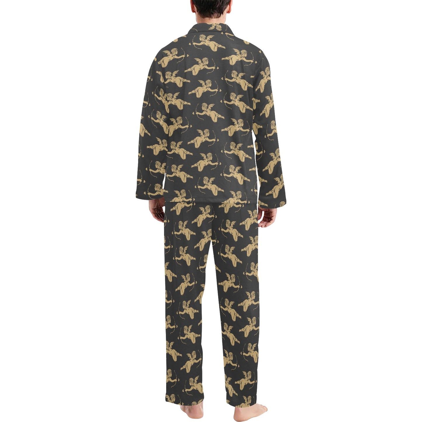 Cupid Pattern Print Design 02 Men's Long Pajama Set