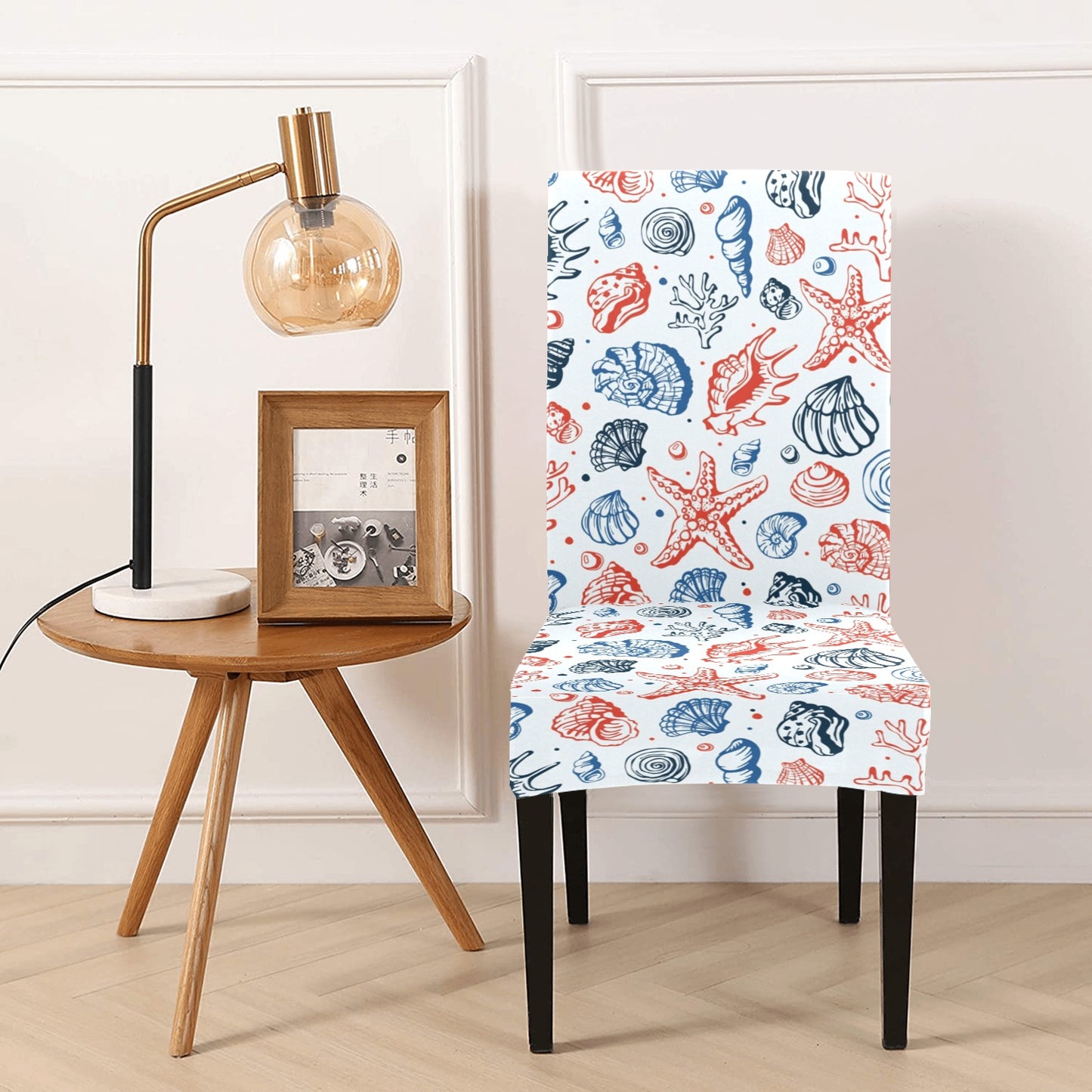 Seashell Print Design LKS307 Dining Chair Slipcover