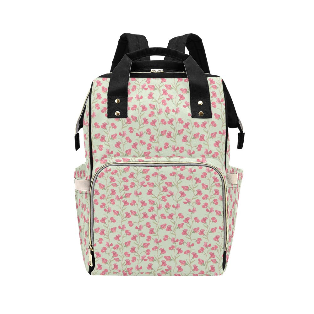 Sweet Pea Print Design LKS301 Diaper Bag Backpack