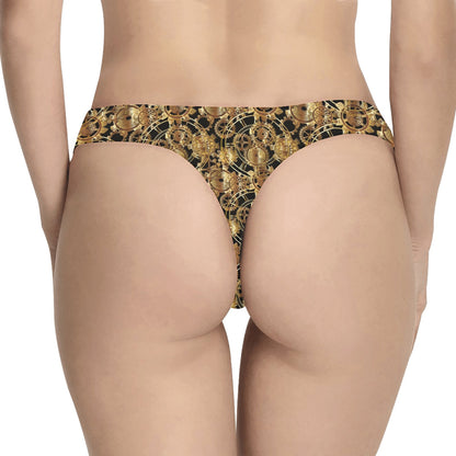 Steampunk Gear Design Themed Print Women's Thongs