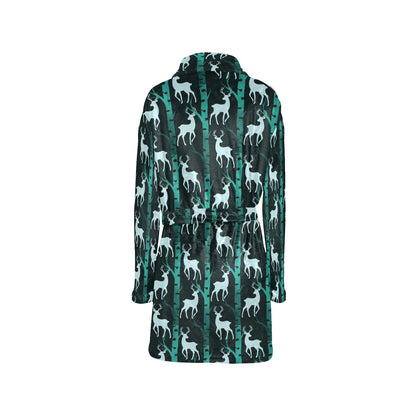 Deer Jungle Print Pattern Women's Fleece Robe