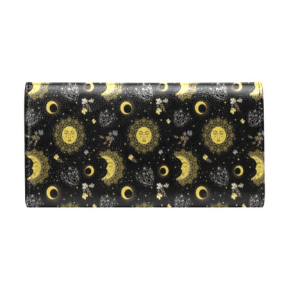 Sun Moon Print Design LKS301 Women's Trifold Wallet