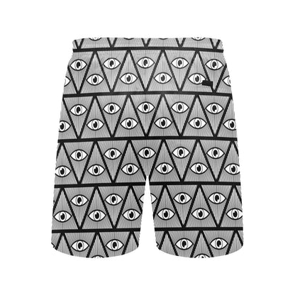 Third Eye Pattern Print Design LKS304 Men's Swim Trunks Beach Shorts